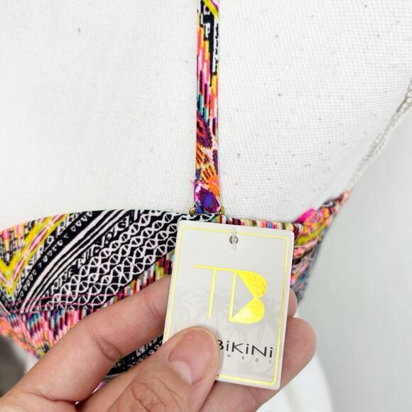 TINIBIKINI SWIMWEAR MULTICOLOR PINK BLACK SWIMMING TOP SIZE MEDIM STYLE: 3021SW - Picture 3 of 6